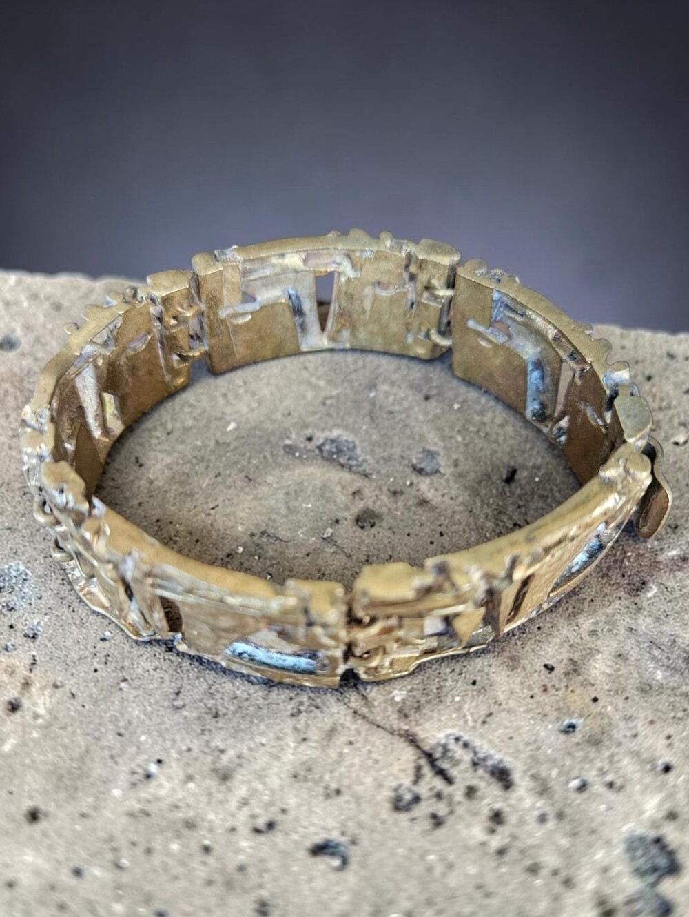Vintage Brutalist Mcm Panel Bracelet
